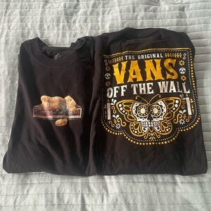 Vans Black Graphic T-Shirts Mens Sz: XL lot of 2